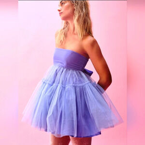 Free People Theo Puff Dress Lilac SzLg